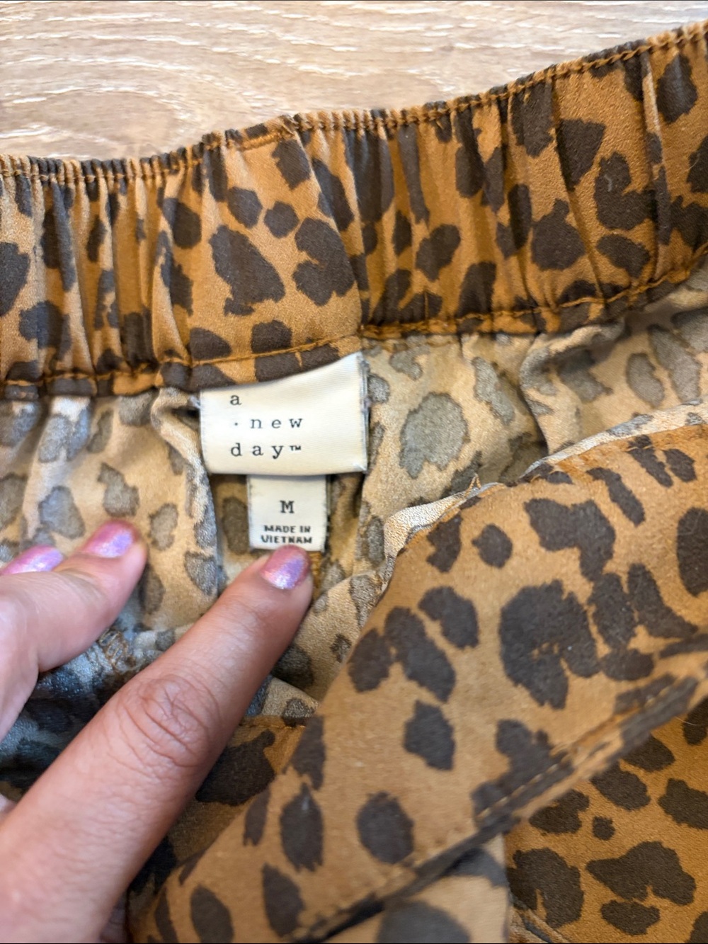 a new day High-Rise Leopard Print Tie-Waist Shorts in Camel - Picture 2 of 3